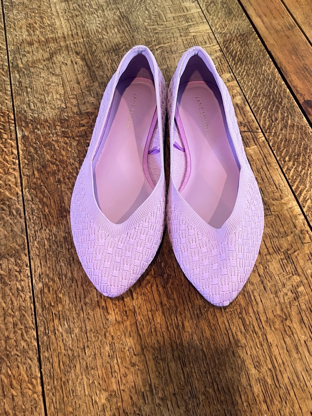 Lane Bryant knit wide lavender flat US 10W ballet pastel